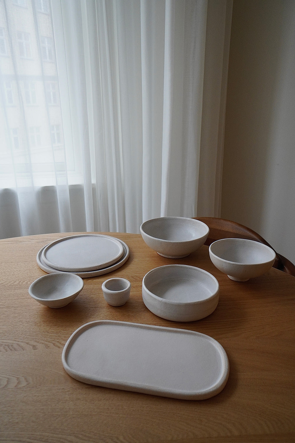 Bowl w. High Edge - Large - Cloud